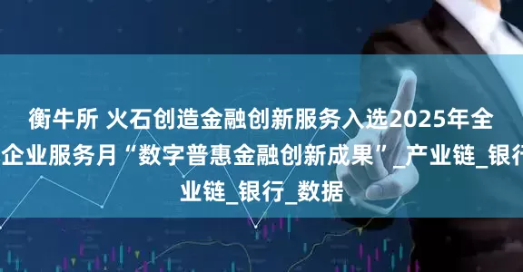 衡牛所 火石创造金融创新服务入选2025年全国中小企业服务月“数字普惠金融创新成果”_产业链_银行_数据